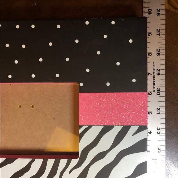 4x6 Wood Frame, zebra, polka dot, pink glitter - Picture 3 of 7